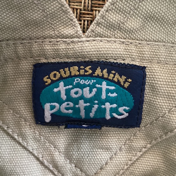 Souris Mini Khaki Carpenter Overalls Embroidered Dog 6 Months - Picture 6 of 7